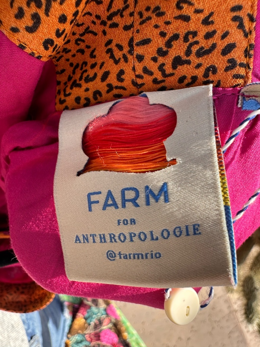 FARM RIO for ANTHROPOLGIE Pink & Orange Cheetah Print Maxi Dress - Picture 4 of 4
